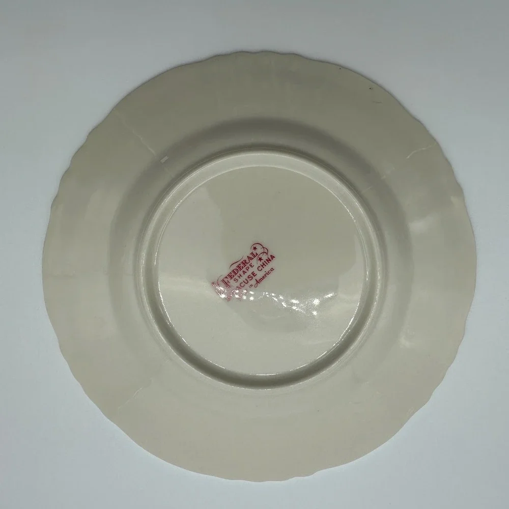 3 Syracuse China Suzanne Federal Shape Bread Plates Floral Gold 6.25